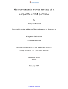 Macroeconomic stress testing of a corporate credit portfolio Magister Scientiae By