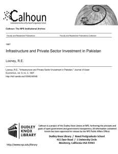 Infrastructure and Private Sector Investment in Pakistan Looney, R.E.