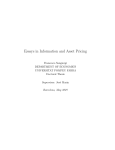 Essays in Information and Asset Pricing
