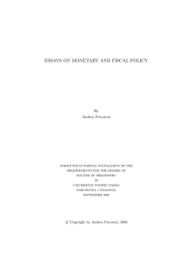 ESSAYS ON MONETARY AND FISCAL POLICY By Andrea Pescatori