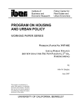 PROGRAM ON HOUSING AND URBAN POLICY  WORKING PAPER SERIES