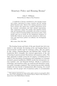 Monetary Policy and Housing Booms ∗ John C. Williams