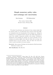 Simple monetary policy rules and exchange rate uncertainty Kai Leitemo Ulf S¨