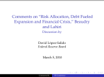 Comments on “Risk Allocation, Debt Fueled Expansion and Financial Crisis,” Beaudry