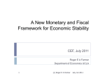 A New Monetary and Fiscal Framework for Economic Stability CEF, July 2011