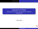 Laboratorio di Python - Struttura di una funzione, Input da tastiera