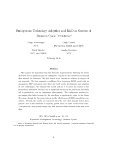 Endogenous Technology Adoption and R&amp;D as Sources of Business Cycle Persistence