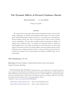 The Dynamic Effects of Forward Guidance Shocks Brent Bundick A. Lee Smith ∗