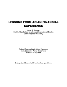 LESSONS FROM ASIAN FINANCIAL EXPERIENCE