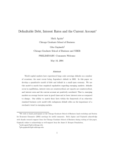 Defaultable Debt, Interest Rates and the Current Account