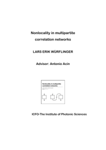 Nonlocality in multipartite correlation networks  LARS ERIK WÜRFLINGER