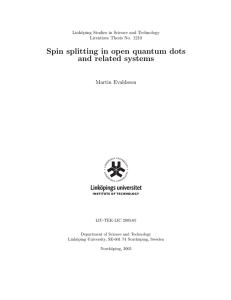 Spin splitting in open quantum dots and related systems Martin Evaldsson Link¨