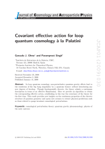 J JCAP01(2009)030 Covariant effective action for loop quantum cosmology `