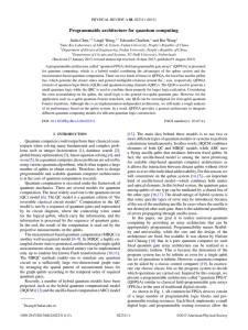 Programmable architecture for quantum computing Jialin Chen, Lingli Wang, Edoardo Charbon,