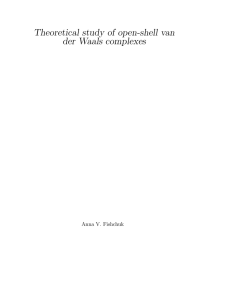 Theoretical study of open-shell van der Waals complexes Anna V. Fishchuk