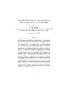 Entangled Simultaneous Measurement and Elementary Particle Representations