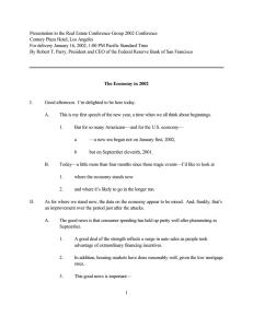 Presentation to the Real Estate Conference Group 2002 Conference