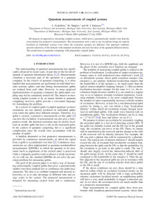 Quantum measurements of coupled systems * L. Fedichkin, M. Shapiro,