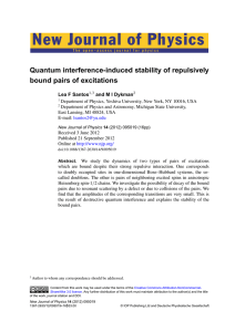 New Journal of Physics Quantum interference-induced stability of repulsively Lea F Santos