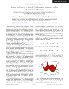 Quantum interference in the classically forbidden region: A parametric oscillator