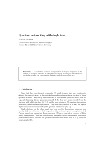 Quantum networking with single ions J¨ urgen Eschner
