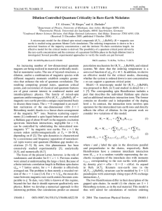 Dilution-Controlled Quantum Criticality in Rare-Earth Nickelates J.V. Alvarez, H. Rieger, and A. Zheludev