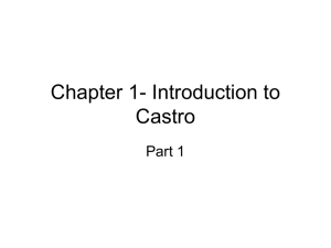 Chapter 1- Introduction to Castro Part 1