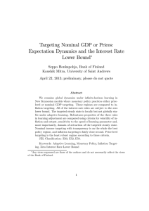 Targeting Nominal GDP or Prices: Expectation Dynamics and the Interest Rate