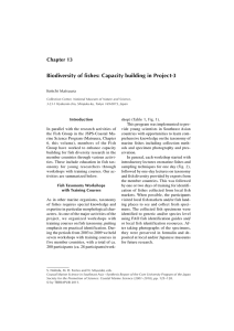 Biodiversity of fishes: Capacity building in Project-3 Chapter 13 Keiichi Matsuura