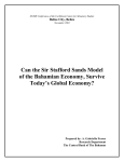 Can the Sir Stafford Sands Model of the Bahamian Economy, Survive