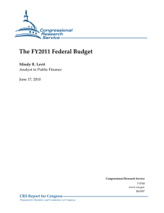 The FY2011 Federal Budget CRS Report for Congress Mindy R. Levit
