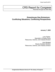 CRS Report for Congress Greenhouse Gas Emissions: Conflicting Situations, Conflicting Perspectives