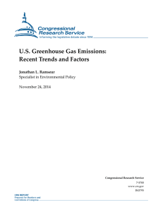 U.S. Greenhouse Gas Emissions: Recent Trends and Factors Jonathan L. Ramseur