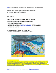 Amendment of the Water Quality Control Plan   For Ocean Waters of California    Addressing 