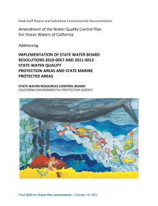 Amendment of the Water Quality Control Plan  Addressing