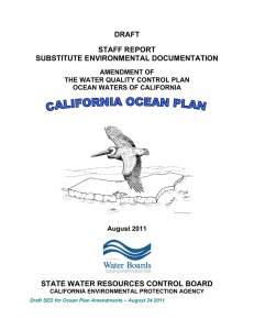 DRAFT STAFF REPORT SUBSTITUTE ENVIRONMENTAL DOCUMENTATION STATE WATER RESOURCES CONTROL BOARD