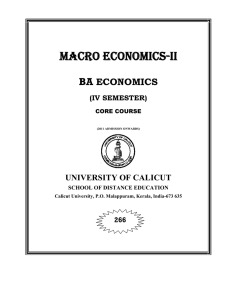 MACRO ECONOMICS-II BA ECONOMICS UNIVERSITY OF CALICUT