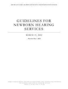 GUIDELINES FOR NEWBORN HEARING SERVICES