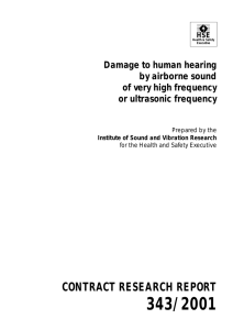 343/2001 CONTRACT RESEARCH REPORT Damage to human hearing by airborne sound