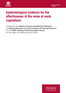Epidemiological evidence for the effectiveness of the noise at work regulations