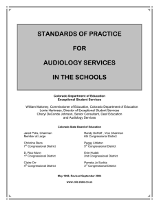 STANDARDS OF PRACTICE  FOR AUDIOLOGY SERVICES