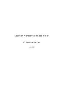 Essays on Monetary and Fiscal Policy M Beatriz de Blas Pérez June 2002