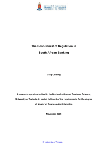 The Cost-Benefit of Regulation in South African Banking