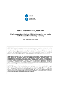 Bolivia Public Finances, 1882-2007 multiethnic and revolutíonary economy