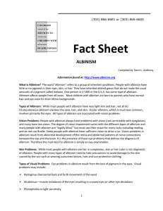 Fact Sheet   ALBINISM   