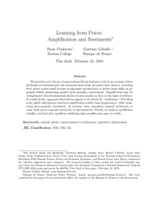 Learning from Prices: Amplification and Sentiments ∗ Ryan Chahrour