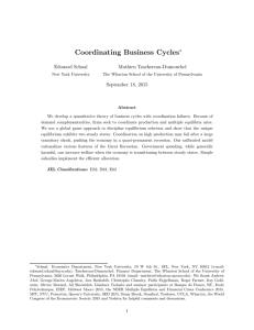 Coordinating Business Cycles ∗ Edouard Schaal Mathieu Taschereau-Dumouchel