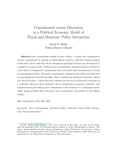 Commitment versus Discretion in a Political Economy Model of David S. Miller