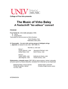 The Music of Virko Baley A Festschrift “les adieux” concert