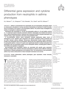 Differential gene expression and cytokine production from neutrophils in asthma phenotypes K.J. Baines*